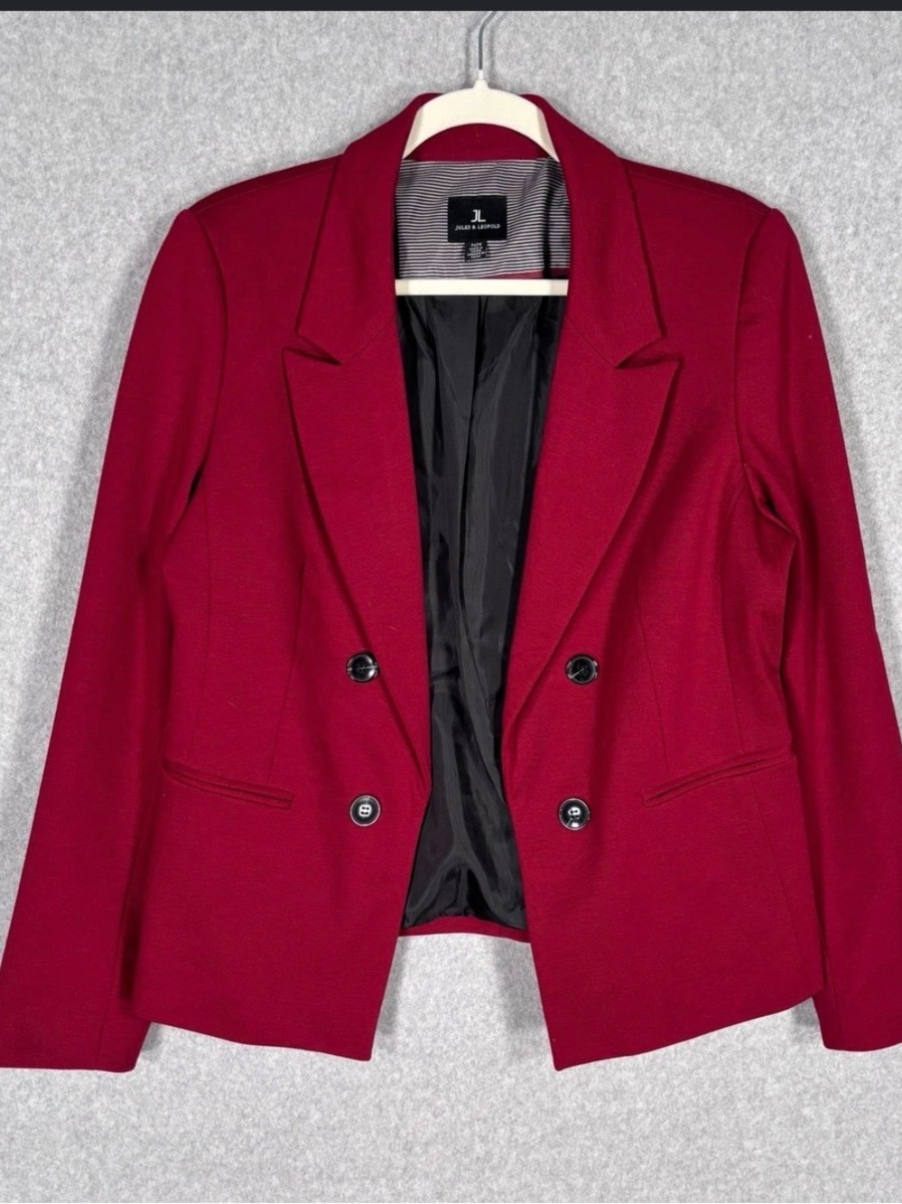 Jules & Leopold Double-Breasted Blazer Women Size Medium Red